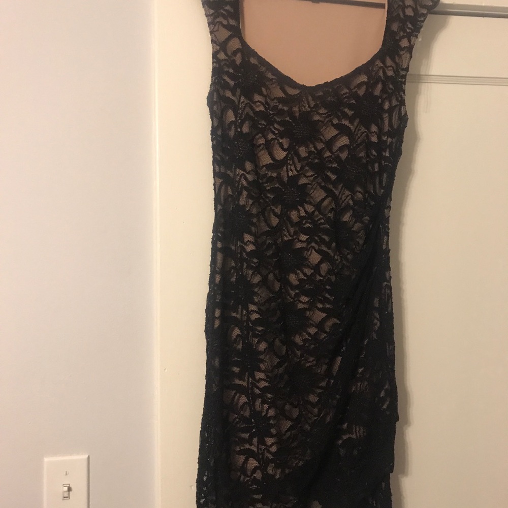 Black and nude lace dress